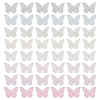 30PCS organza butterfly appliques Sewing Butterflies Embellishments Wedding