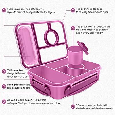  Amathley Lunch Box Kids,Bento Box Adult Lunch Box,Lunch  Containers for Adults/Kids/Toddler,1300ML-4 Compartment Bento Lunch Box,Microwave  & Dishwasher & Freezer Safe,BPA Free (Pink): Home & Kitchen