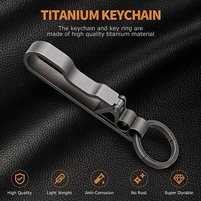 Titanium EDC Polished Carabiner with Titanium Quick Detachable Key Ring  Keychain