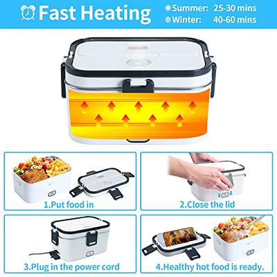 60W Upgrade Electric Lunch Box Portable for Car Office Food Warmer