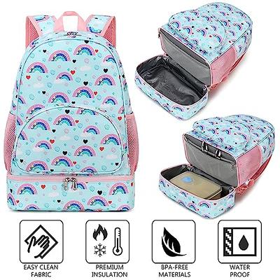 LEDAOU Lunch Backpack Kids Backpacks with Lunch Compartment Boys Girls  Bookbag Insulated Lunch Bag for Preschool Elementary (Rainbow Blue) - Yahoo  Shopping
