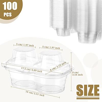 100 Pcs 2 Compartment Plastic Cupcake Containers Disposable Deep Cupcake  Carrier Holder Box with Lids Stackable Clear Cupcake Container for Muffin  Pies Weddings Valentine's Day Birthday Party - Yahoo Shopping