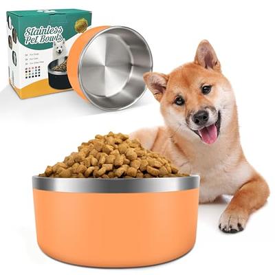 Gorilla Grip Stainless Steel Metal Dog Bowl Set of 2, Rubber Base, Heavy  Duty, Rust Resistant, Food Grade BPA Free, Less Sliding, Quiet Pet Bowls  for Cats and Dogs, Dry and Wet