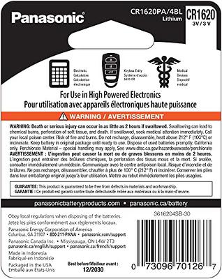 CR1620 - Panasonic Batteries - Battery, 3 V, Coin Cell