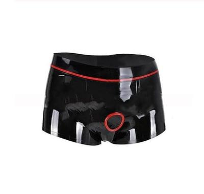 Latex Briefs Handmade Men's Black Latex Rubber Underpants Briefs Underwear  Pouch,Black,CUSTOM MADE