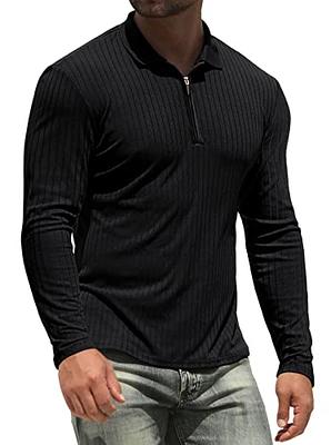 COOFANDY Men's Knit Polo Shirts Long Sleeve Sweater Polo Lightweight  Fashion Casual Collared T Shirts at  Men’s Clothing store