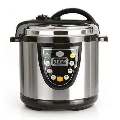 Electric Pressure Cooker, 6 Qts, Black, Stainless Steel, Brentwood