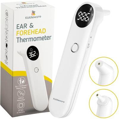 Elera Ear Thermometer for Kids Baby Thermometer with Forehead and Ear Mode  for Adults Infant Kids and Toddler Touchless and 1 Second Reading with  Fever Alarm and Mute Function(White)