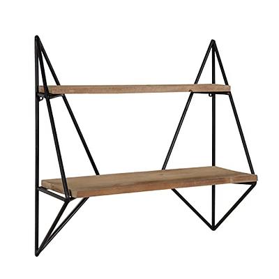 Nathan James Benji Floating Wall Book Shelves, 3-Tier Display Shelf, Decorative Modular Shelf in Solid Wood - Dark Brown