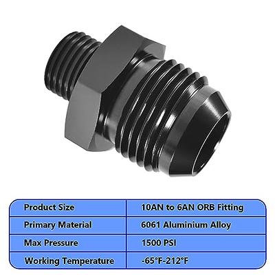 STPCTOU 10AN Male Flare to 6AN ORB O-ring Boss Fuel Pump Rail Fitting  Adapter Aluminum Alloy Connector Black Anodized - Yahoo Shopping