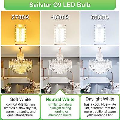 Sailstar G9 LED Bulb, 1.77 Inches Height, 4000K Natural White, G9 Bulb 40W  Equivalent, T4 G9