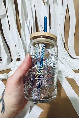 Snowflake Pattern Beer Can Glass