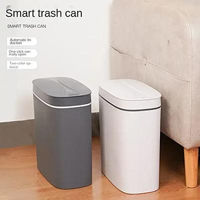ELPHECO Motion Sensor Trash Can 2.5 Gallon Waterproof Motion Sensor Trash Can, Bathroom Trash Can, Garbage Bin for Kitchen and Office Use, White