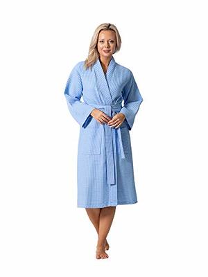 Turkish Linen Waffle Knit Lightweight Kimono Spa & Bath Robes for