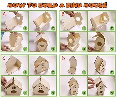 hapray 4 Pack Bird House Crafts for Kids Ages 5-8 8-12, Buildable DIY  Birdhouse Kit for Children to Build, 3+ Summer Arts and Craft Projects with  Paint, Boy Girl Gift Christmas