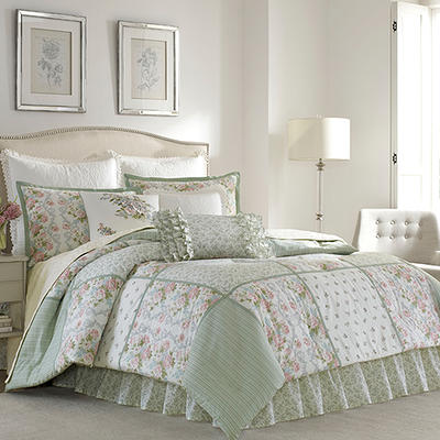 Laura Ashley Belinda Cotton Reversible 2 Piece Comforter Set, Twin - Macy's