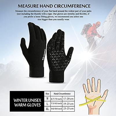 COOLJOB Warm Fleece Knit Winter Gloves for Men Women, Touch Screen Fingers,  Non-slip Silicone Grip and Elastic Cuff