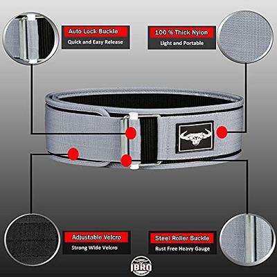 Gymreapers Quick Locking Weightlifting Belt for Bodybuilding, Powerlifting,  Cross Training - 4 Inch Neoprene with Metal Buckle - Adjustable Olympic