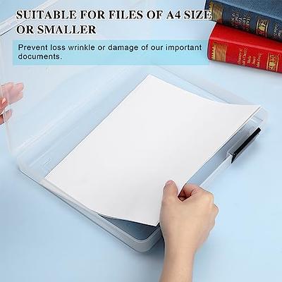 Qilery 12 Pcs Clear A4 File Box Plastic Document Storage Case