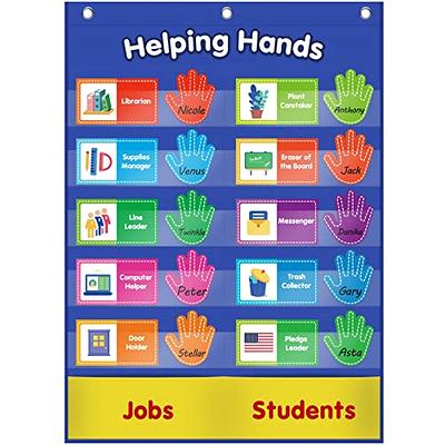 Student Attendance Pocket Chart Classroom Pocket Chart Sign in Hanging Bag  Who Is Here Today Classroom Management Preschool Supplies - Orange 