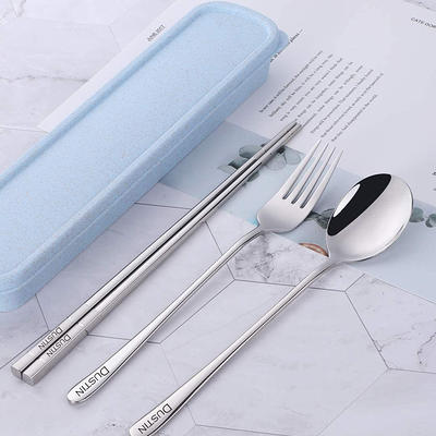 Travel Utensils Set Stainless Steel Spoon/chopsticks/fork With Holder Case  Housewarming Gift