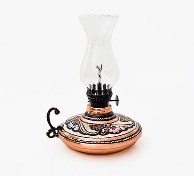 Copper Oil Lamp, Kerosene Lantern, Wick Gas Handmade Paraffin