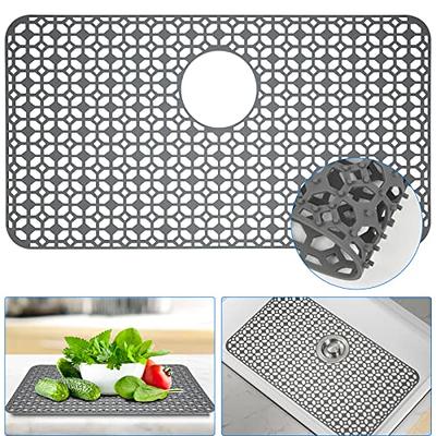 Lazamit Silicone Sink Mat, 24.6''x12.9'' Silicone Sink Protector Mat for  kitchen sink with Center Drain, Heat Resistant Non-slip Sink Mats for  Bottom of Farmhouse Stainless Steel Porcelain Sink - Yahoo Shopping