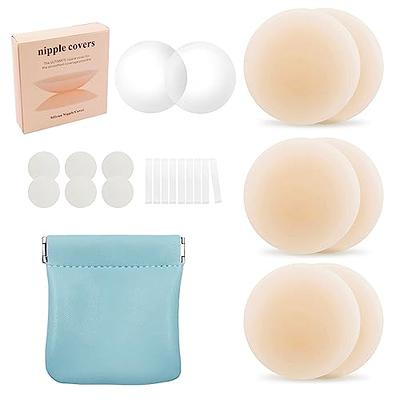 Nipple Covers 3 Pairs, Nipple Pasties for Women Reusable, Ultra Thin  Pasties Adhesive Silicone Breast Petals with Travel Box