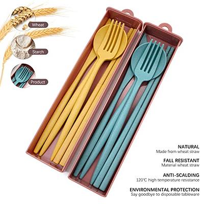 Ansukow 4-Piece Portable Travel Utensils Set with Case, 18/8