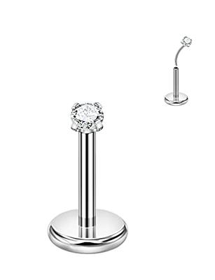 16G 2, 2.5, 3mm Tragus 6mm-8mm Threadless Push Pin Labret Triple Helix Nose  Ring Cartilage Earrings Stainless Prong Set Black Cz Stone - Yahoo Shopping