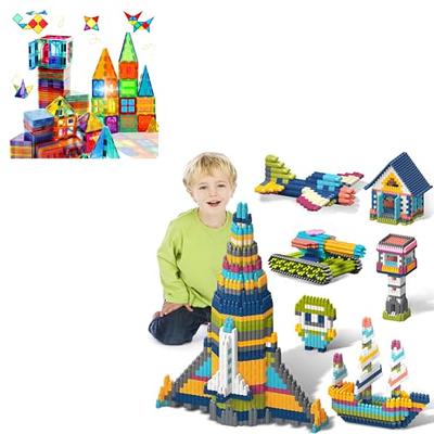  ELONGDI 130 Piece Magnetic Building Block Set - Educational  Magnet Toys and Stacking Sticks with Storage Bag - Non-Toxic 3D Puzzle :  Toys & Games