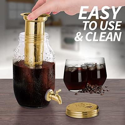 Zulay Kitchen 1 Gallon Cold Brew Coffee Maker with EXTRA-THICK Glass Carafe  & Stainless Steel Mesh Filter - Premium Iced Coffee Maker, Cold Brew