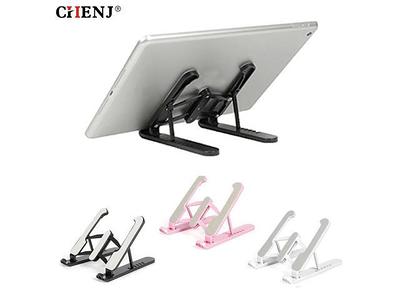 Plastic Mini Folding Storage Bracket Adjustable Laptop And Tablet Stand -  Black