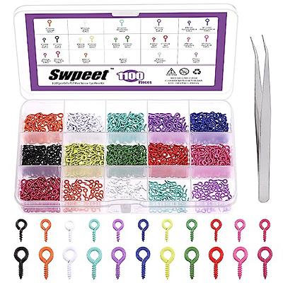 NUTJAM 900 PCS Small Screw Eye Pins,4 X 8 MM Mini Screw Peg Hooks