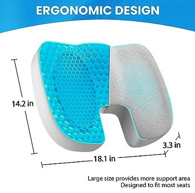 Xtreme Comforts Desk Chair Cushions for Back Support and Tailbone Relief -  Memory Foam Coccyx Seat Cushion w/Handle & Bag for Home Office or Travel 