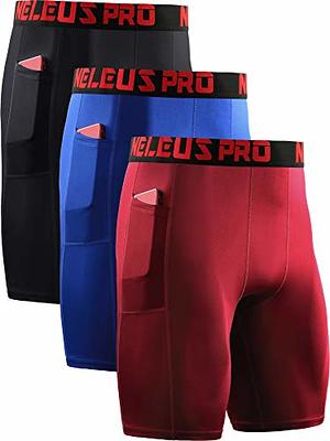 3 MENS NELEUS PRO BLACK COMPRESSION SHORTS - Size US Medium - NEW