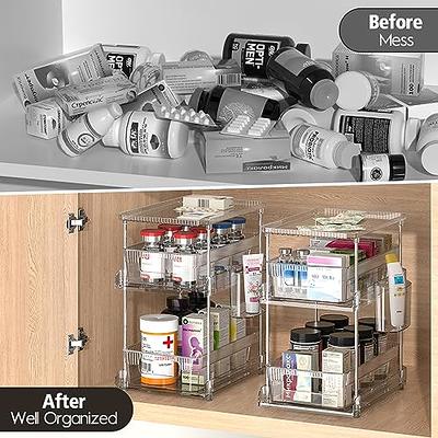 3 Tier Clear Bathroom Organizer with Dividers, Multi-Purpose Pull-Out  Pantry Organization and Storage, Under Sink Closet Organizers and Storage