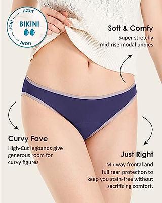 Neione Period Underwear for Women Menstrual Panties Postpartum Underpants  High-Cut Bikini Briefs 5 Pack Macaron 2XL Plus Size - Yahoo Shopping