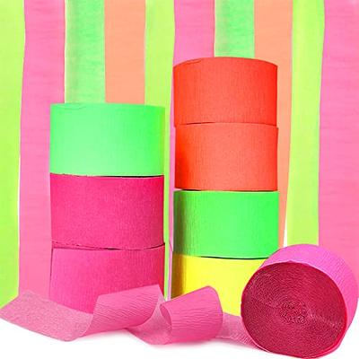 Neon Glow Party Supplies and Decorations - 8 Rolls Crepe Paper Neon  Streamers Glow in The Dark, 50 Neon Glow Party Balloons for Birthday,  Wedding