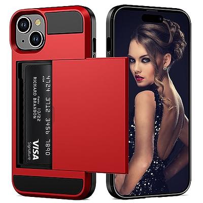 WeLoveCase for iPhone 15 Plus Wallet Case with Card Holder, Built-in Hidden Mirror, with Shockproof Heavy Duty Protection Phone Case for iPhone 15