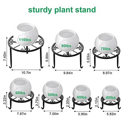 YANGTE 7 Pack Metal Plant Stand for Indoor Outdoor, Anti-Rust Iron Flower  Pot Stands Heavy Duty Round Plant Shelf Plant Pot Holder for Garden Home