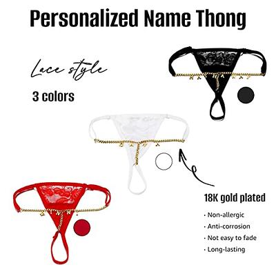 Custom Thongs with Name on It Letter Waist Chain Personalized Thong Body  Chain Panties for Women Jewelry Gift - Yahoo Shopping