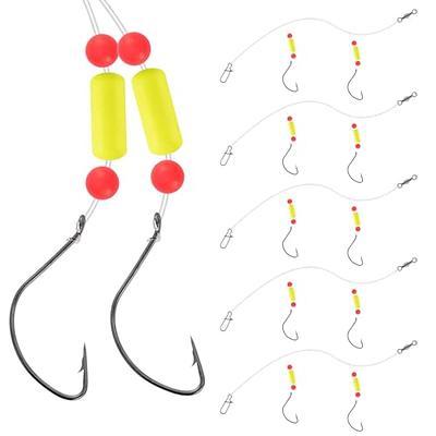 Dr.Fish 5 Pack Pompano Rigs Surf Fishing Rigs Snell Floats Fishing