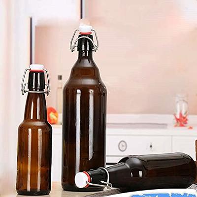 12 Pack of Glass Beer Bottles for Home Brewing - Square 8 oz