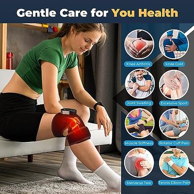 Comfier Cordless Knee Massager with Heat, Vibration Knee Brace Wrap for Arthritis Pain Relief, 3-in-1 Heating Pad for Knee Shoulder Elbow, Knee Warmer