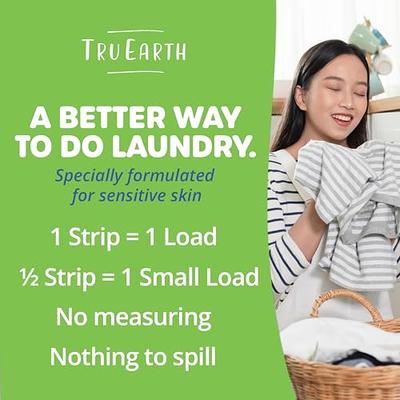 Tru Earth Compact Dry Laundry Detergent Sheets, Unscented - Up to 64 Loads  (32 Sheets) - Paraben-Free - Original Eco-Strip Liquidless Laundry