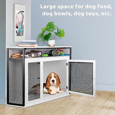 Dreamania Corner Dog Crate Furniture with Storage, 51.3 Upgraded