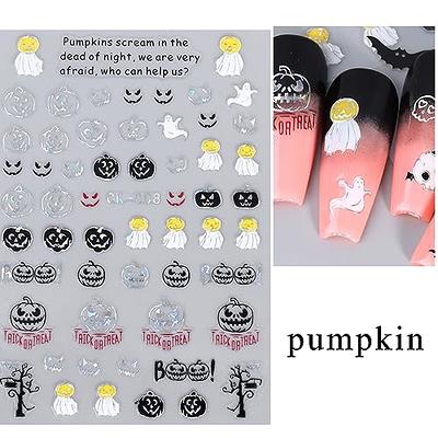 Halloween Christmas 3D Nail Stickers Spooky Skull Pumpkin Nail Art Decals  DIY