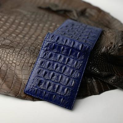 Double Side Blue Crocodile Leather Skin Men's Bifold Wallet Genuine  Alligator