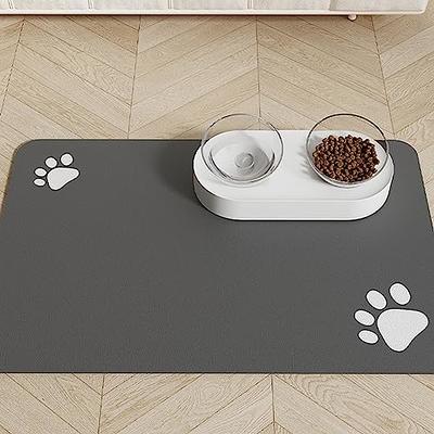 16 x 24 Inch Pet Feeding Mat Dog Mat for Food and Water Dog Food Absorbent  Mat, Quick Dry Cat Food Mat Dog Water Bowl Mat Pet Supplies (Dark Grey)